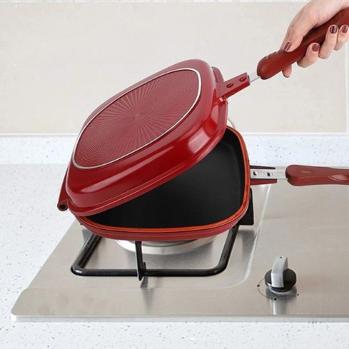 poêle-à-griller-double-face-surface-lisse