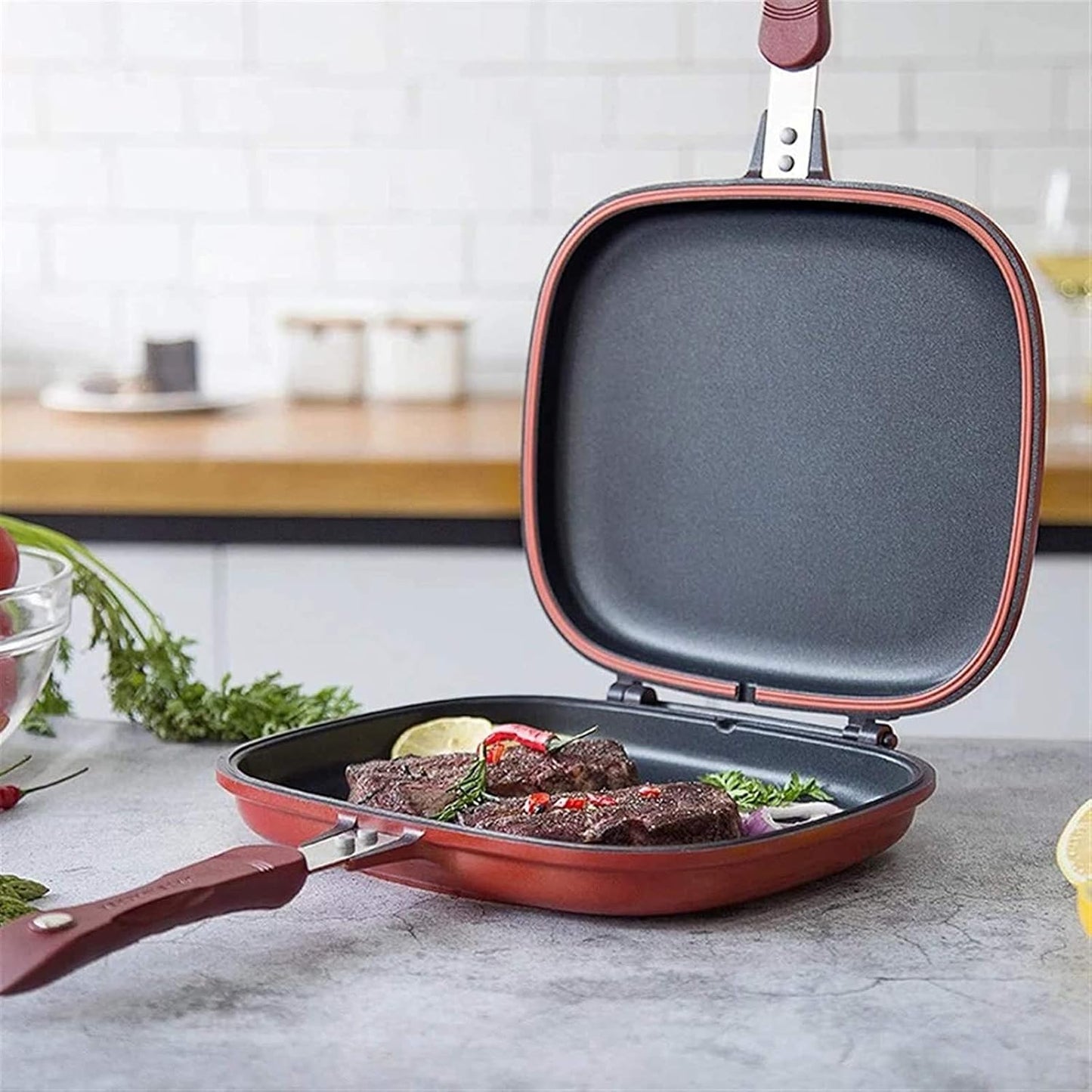 poêle-à-griller-double-face