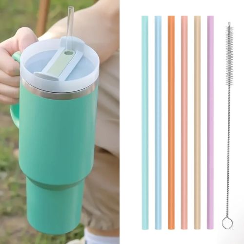 LOT DE 6 PAILLES REUTILISABLES + GOUPILLON | SILISTRAW™