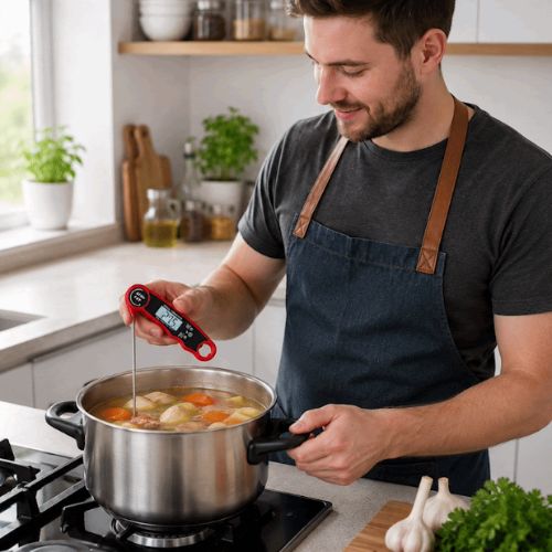 thermomètre de cuisine tempeo rouge