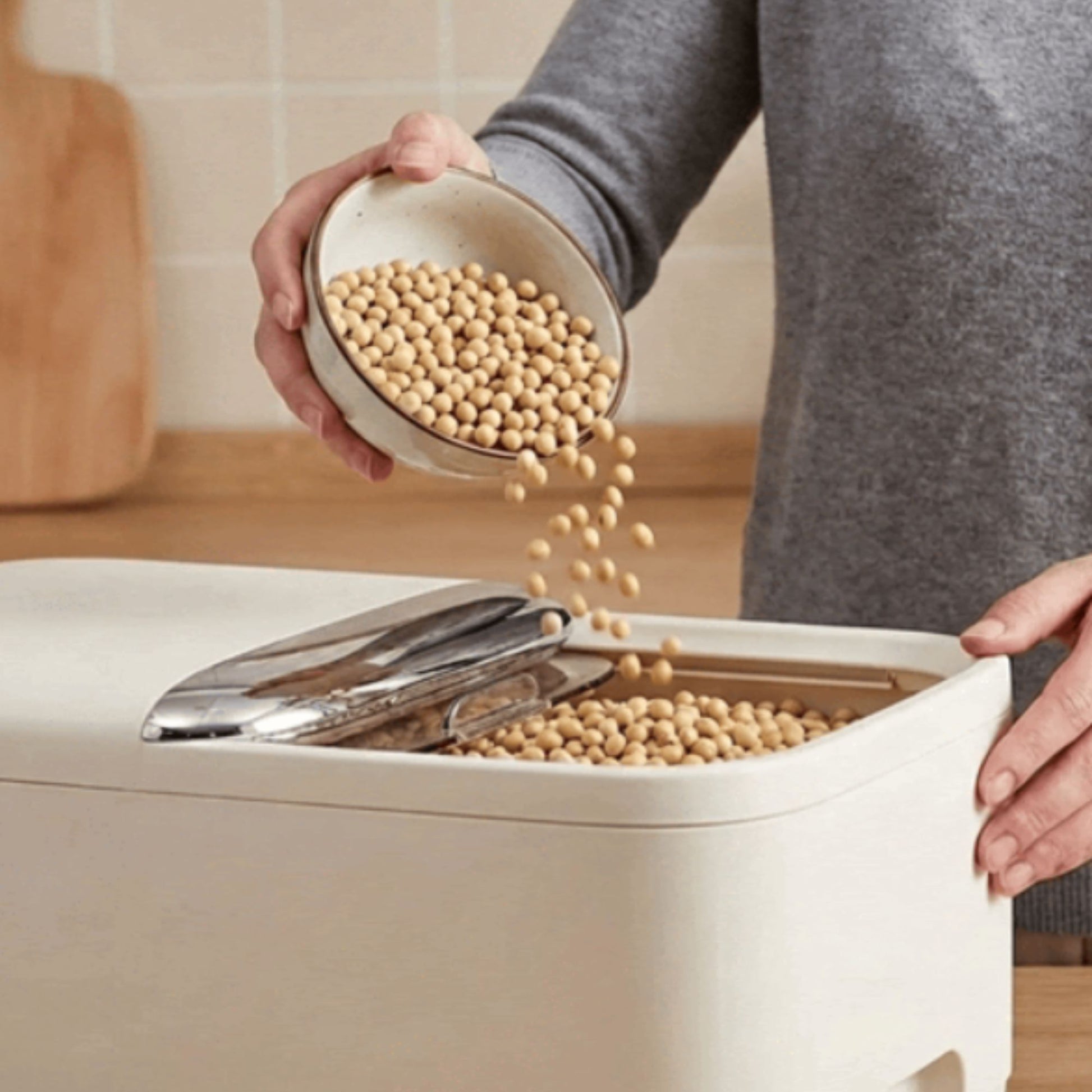 boite de conservation alimentaire fortistock beige grande capacite