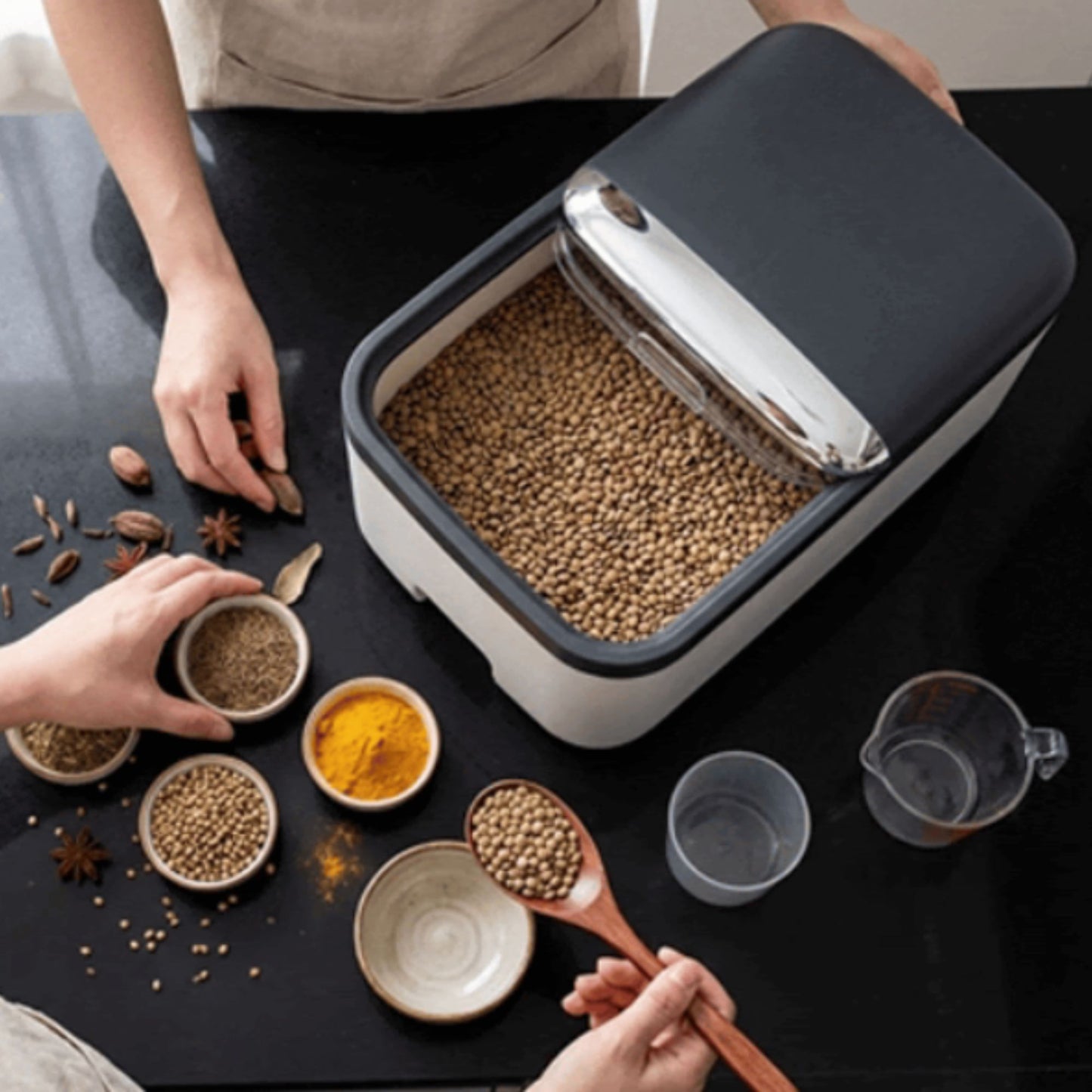 boite de conservation alimentaire fortistock noir epice
