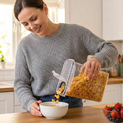boite de conservation alimentaire freshtrio verser