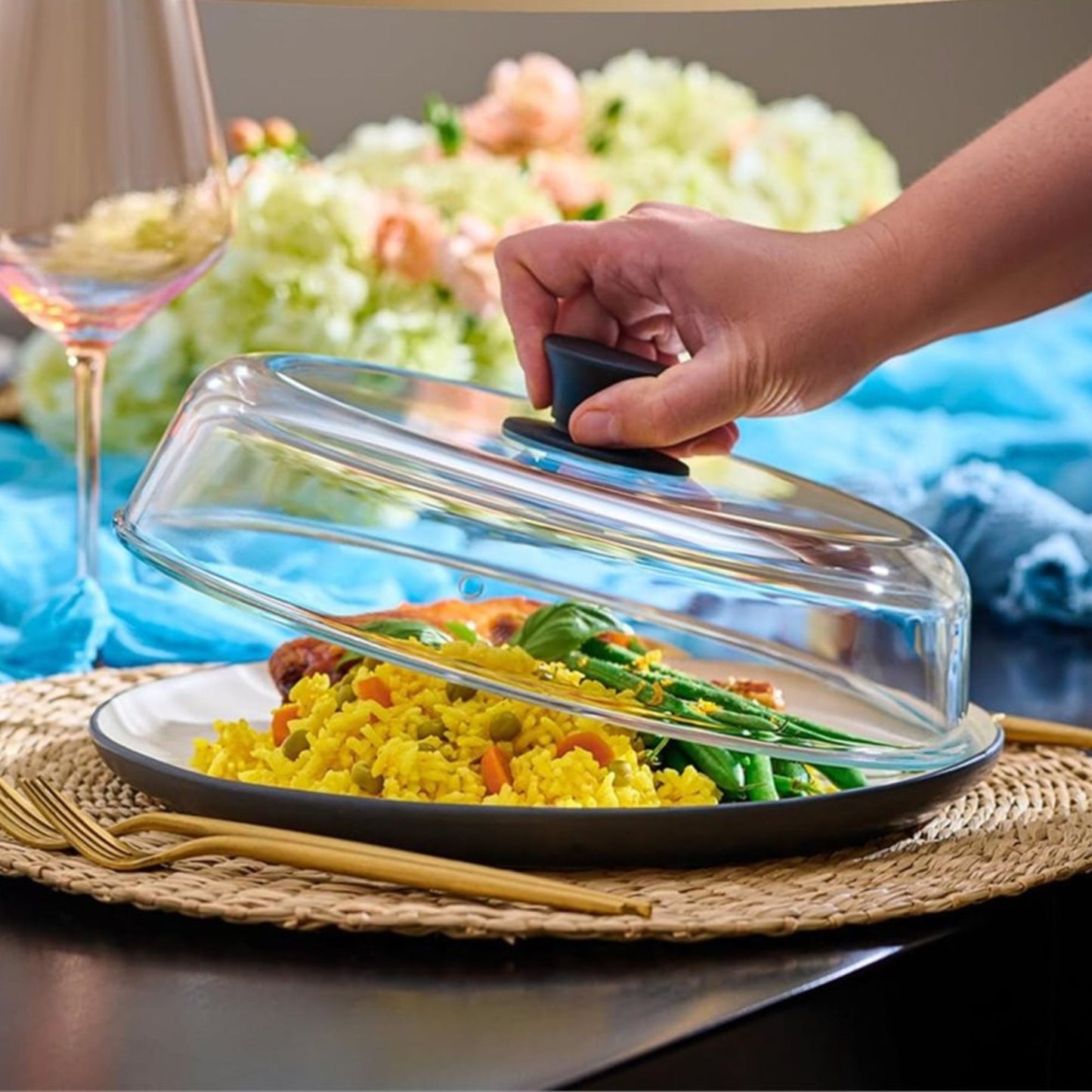 cloche pour micro ondes en verre glasscover service