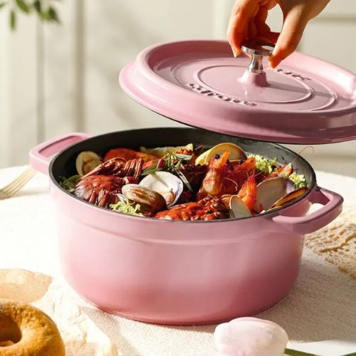 cocotte-en-fonte-rose-emaille
