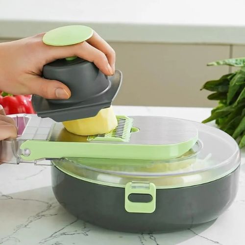 coupe legumes veggiebox poussoir