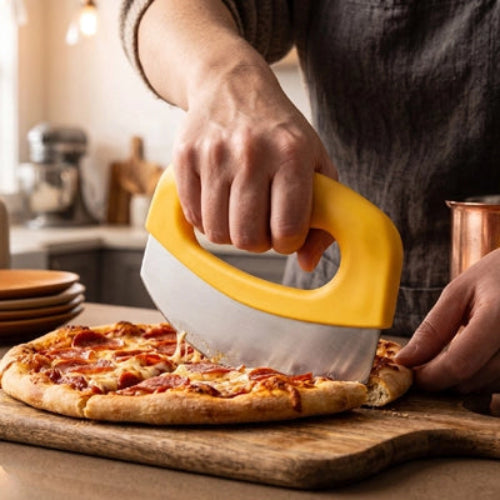 couteau à pizza slicesafe jaune