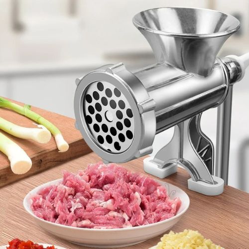 Hachoir à Viande Manuel – Avec 3 Tubes à Saucisses, Robuste En Aluminium – Pour Bœuf, Porc, Volaille, Champignons