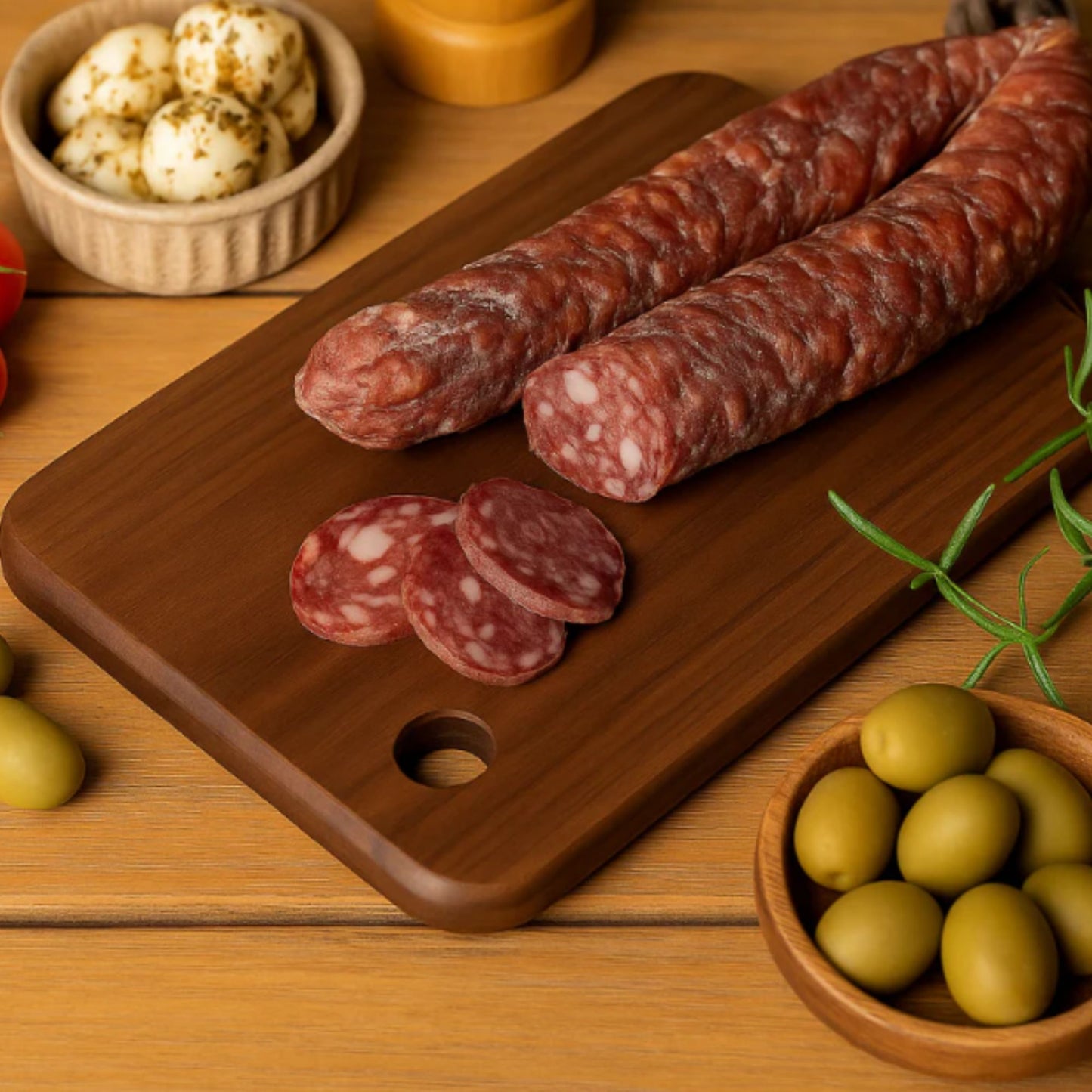 mini planche a decouper en bois saucisson