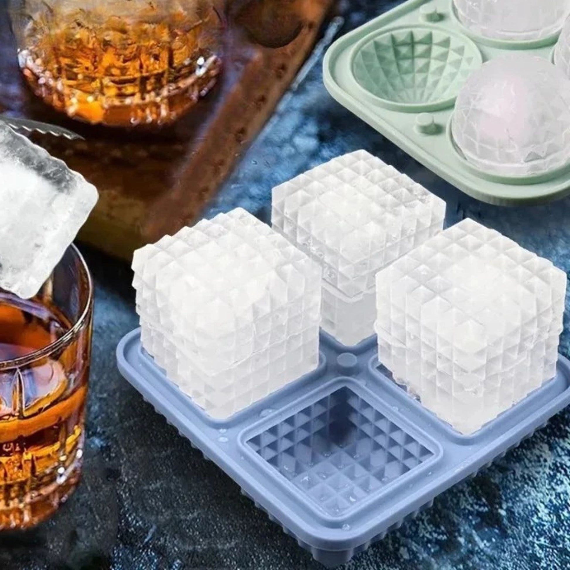 moule a glacon artglace carre bleu