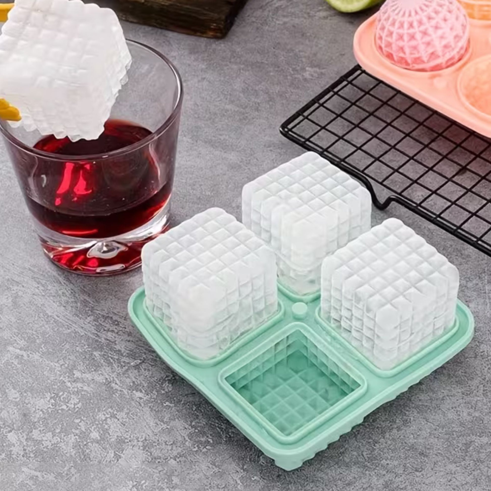 moule a glacon artglace carre vert