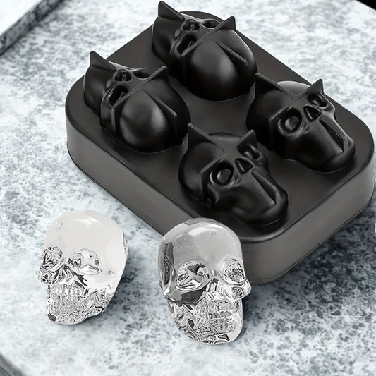 moule à glaçons tete de mort quatre