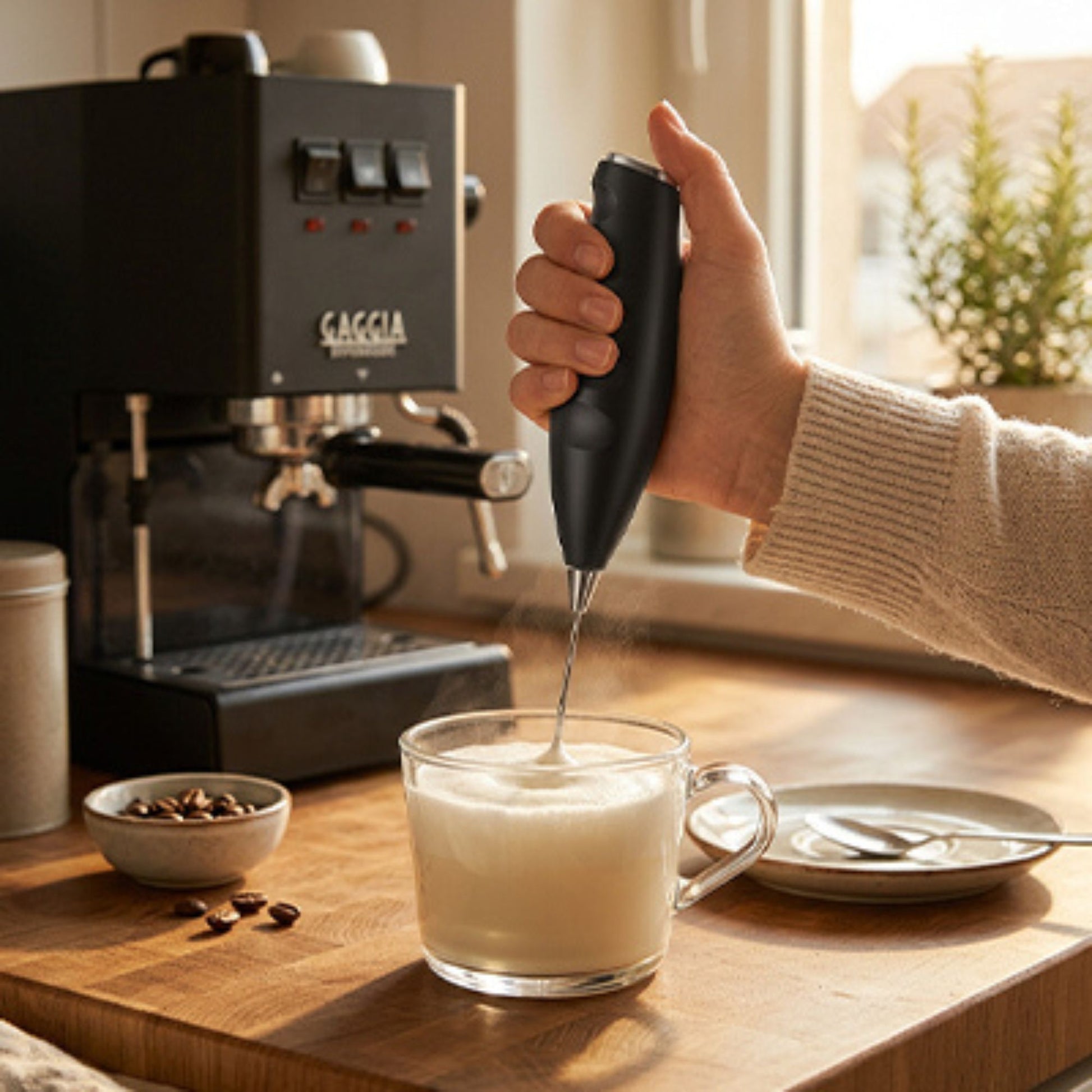 mousseur à lait électrique duowhisk noir