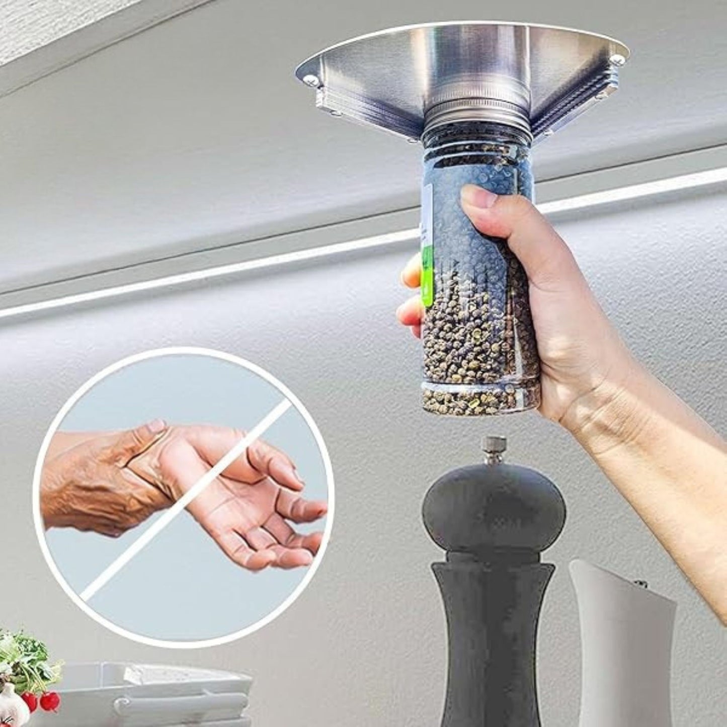 ouvre bocal sous placard inox sans douleur