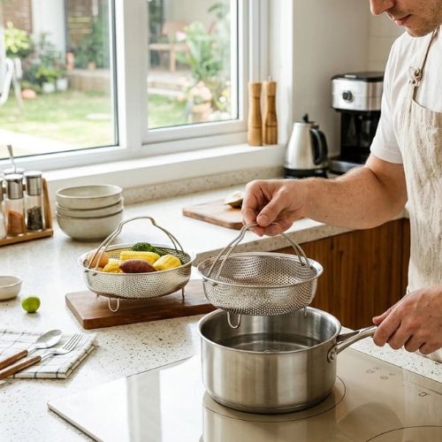 panier vapeur inox steaminox casserole