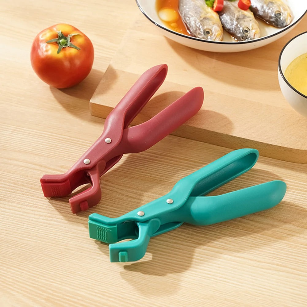 Pince Cuisine Multifonction Anti-Brûlure En Silicone Et Inox - Idéale Pour Plats Chauds Et Air Fryer