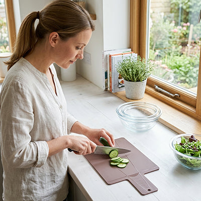 planche-a-decouper-pliable marron