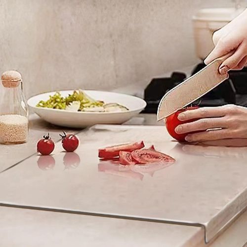 Planche à Découper Avec Rebord Pour Évier De Cuisine - Grande Taille 50x30cm, Kaki, Polyvalente Et Lave-Vaisselle