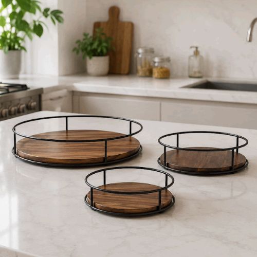 plateau tournant cuisine woodspin format