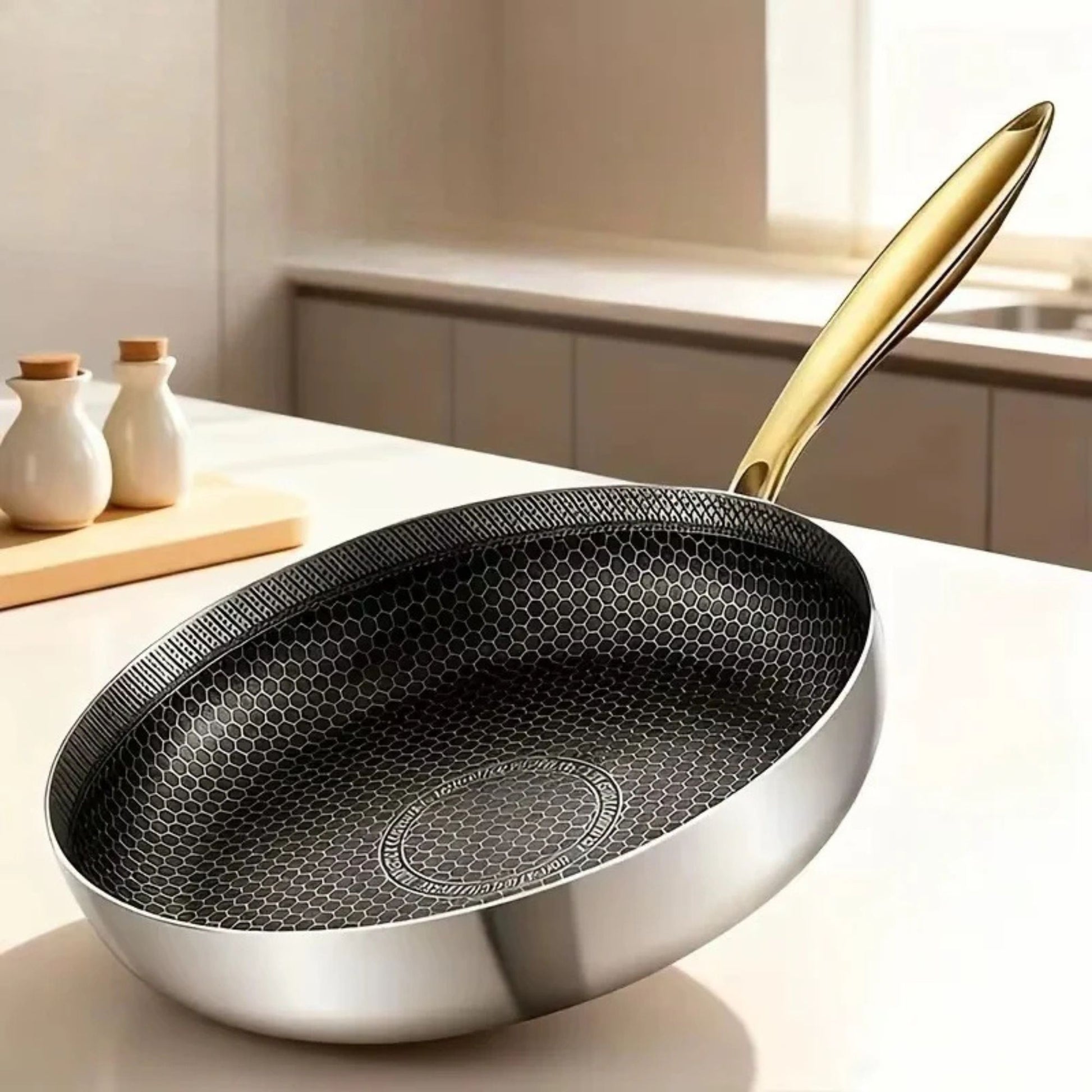 poele en inox nid d abeille design