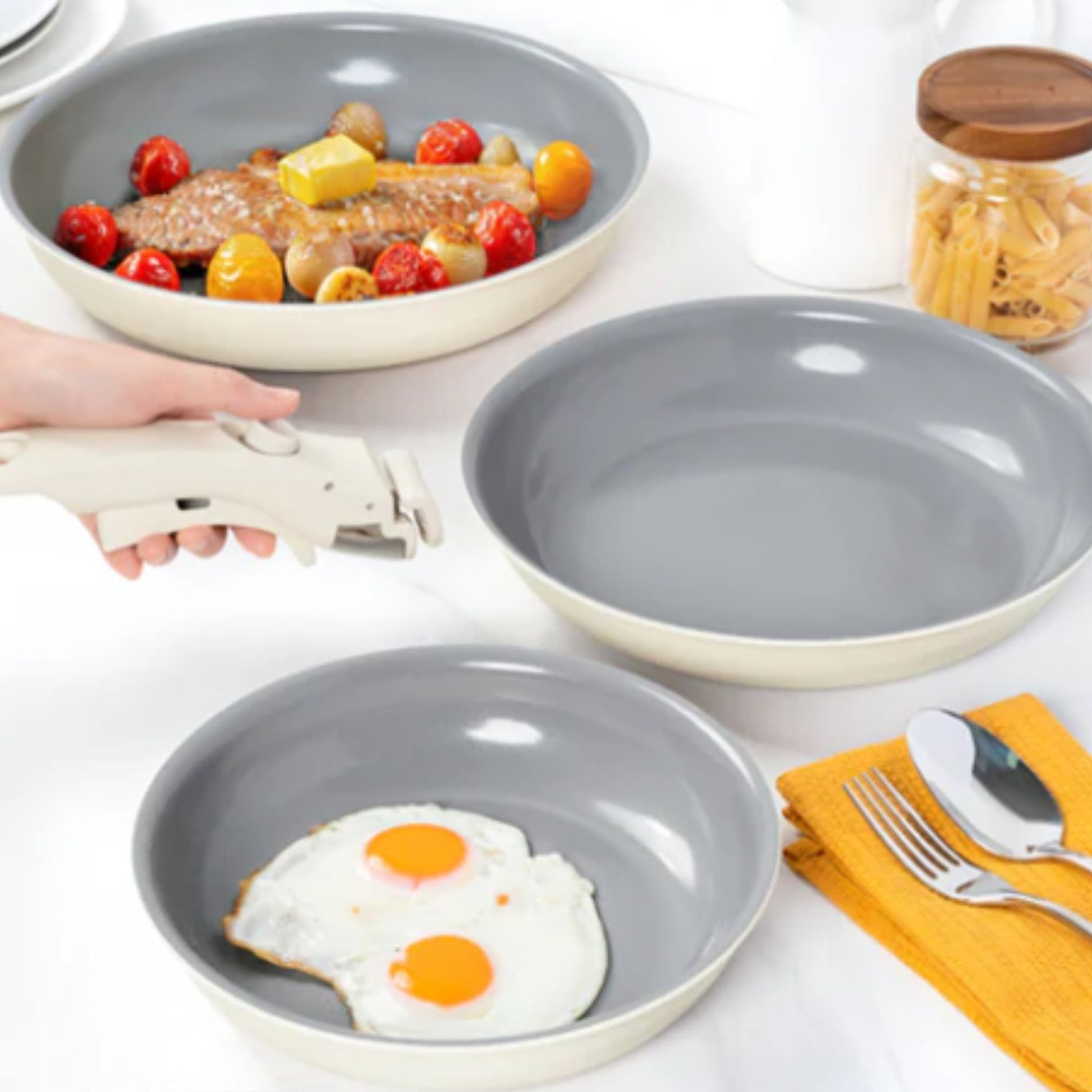 poeles poignees amovibles moducook beige pratique