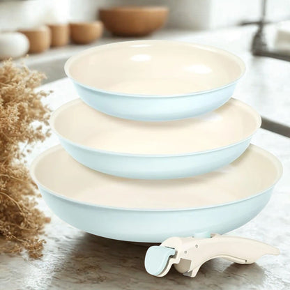 poeles poignees amovibles moducook bleu empilable