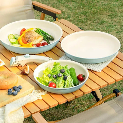 poeles poignees amovibles moducook bleu polyvalence