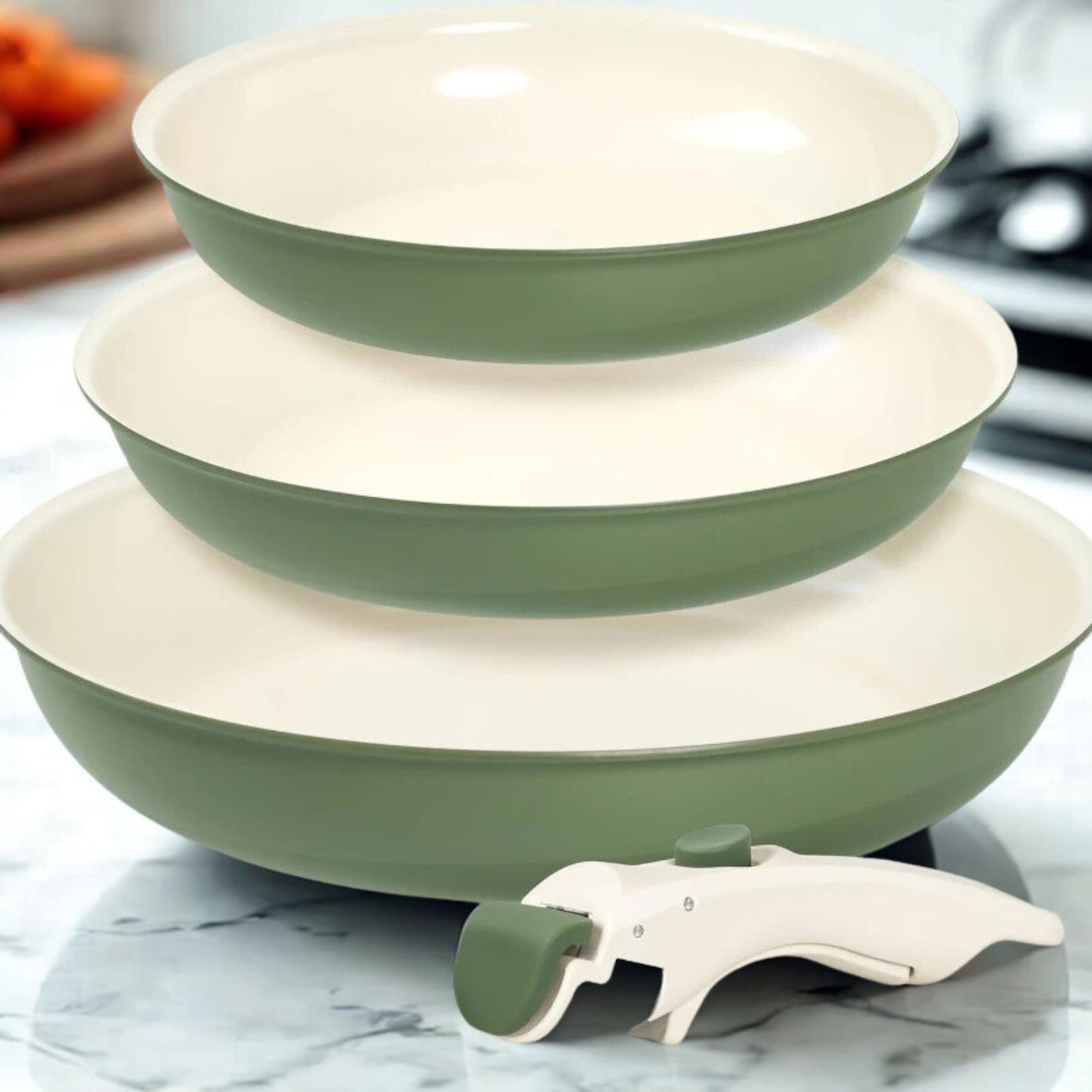 poeles poignees amovibles moducook vert polyvalent