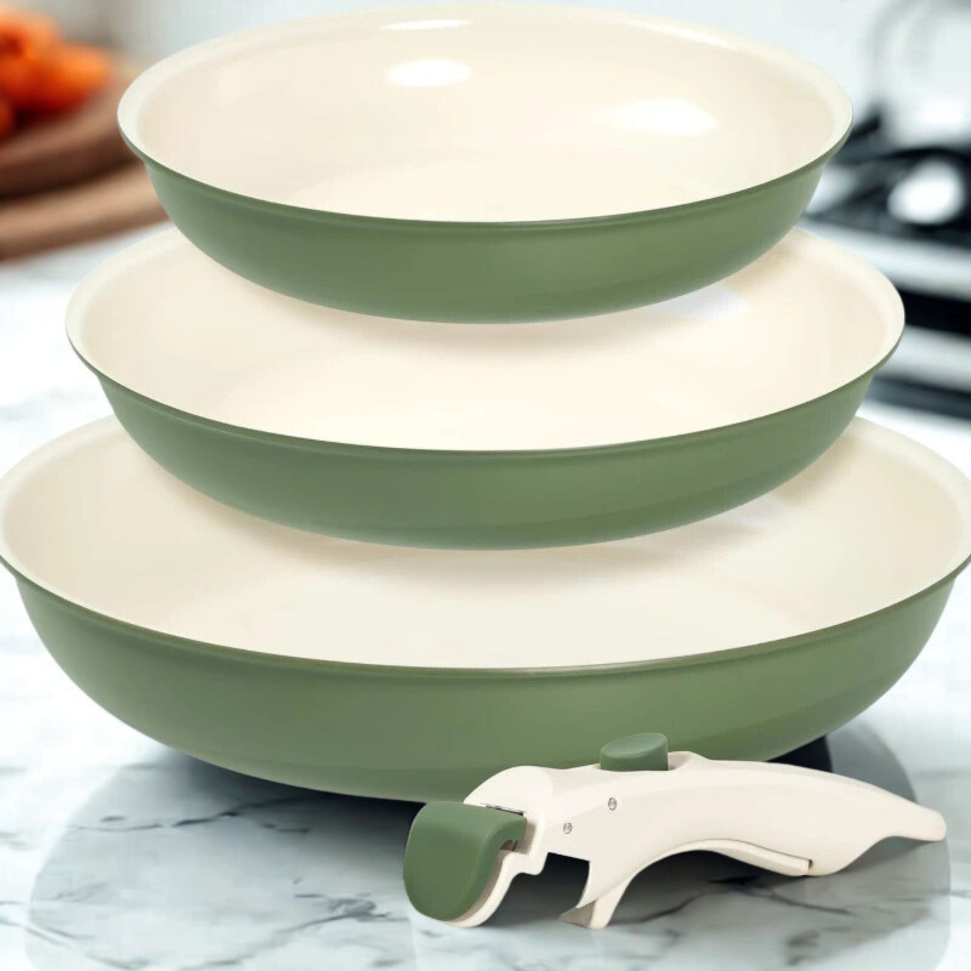 poeles poignees amovibles moducook vert polyvalent