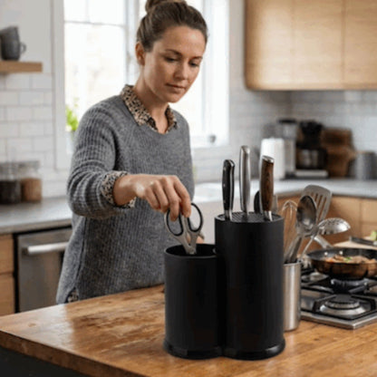pot ustensiles cuisine 2 compartiments pratique