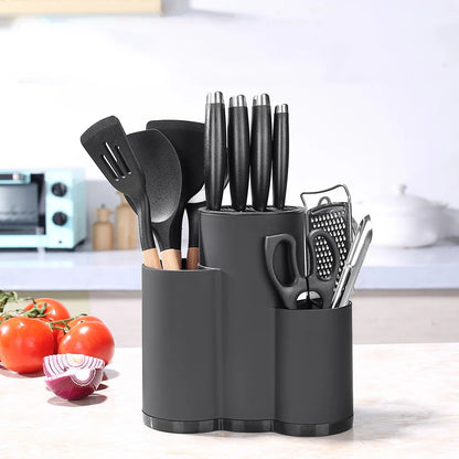 pot ustensiles cuisine 3 compartiments noir