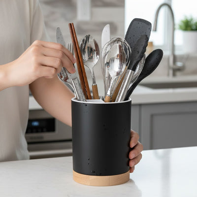 pot ustensiles cuisine cookpot noir