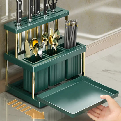 pot ustensiles cuisine porte couteau utensirack plateau recuperateur