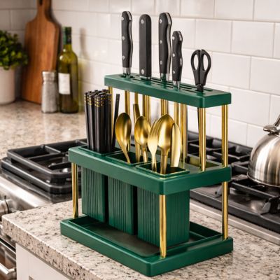pot ustensiles cuisine porte couteau utensirack vert