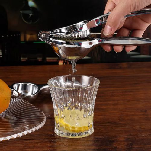 Presse-Agrume Manuel En Inox Avec Réservoir 600 Ml - Extracteur De Jus De Citron Et Orange Facile à Utiliser