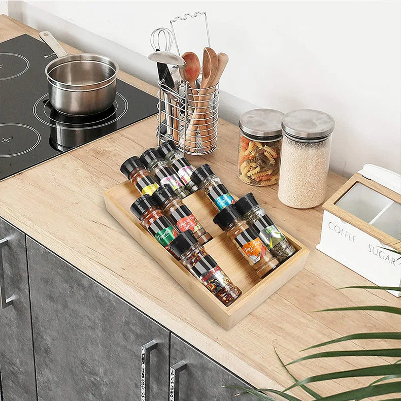 range epices tiroirs bambou plan de travail