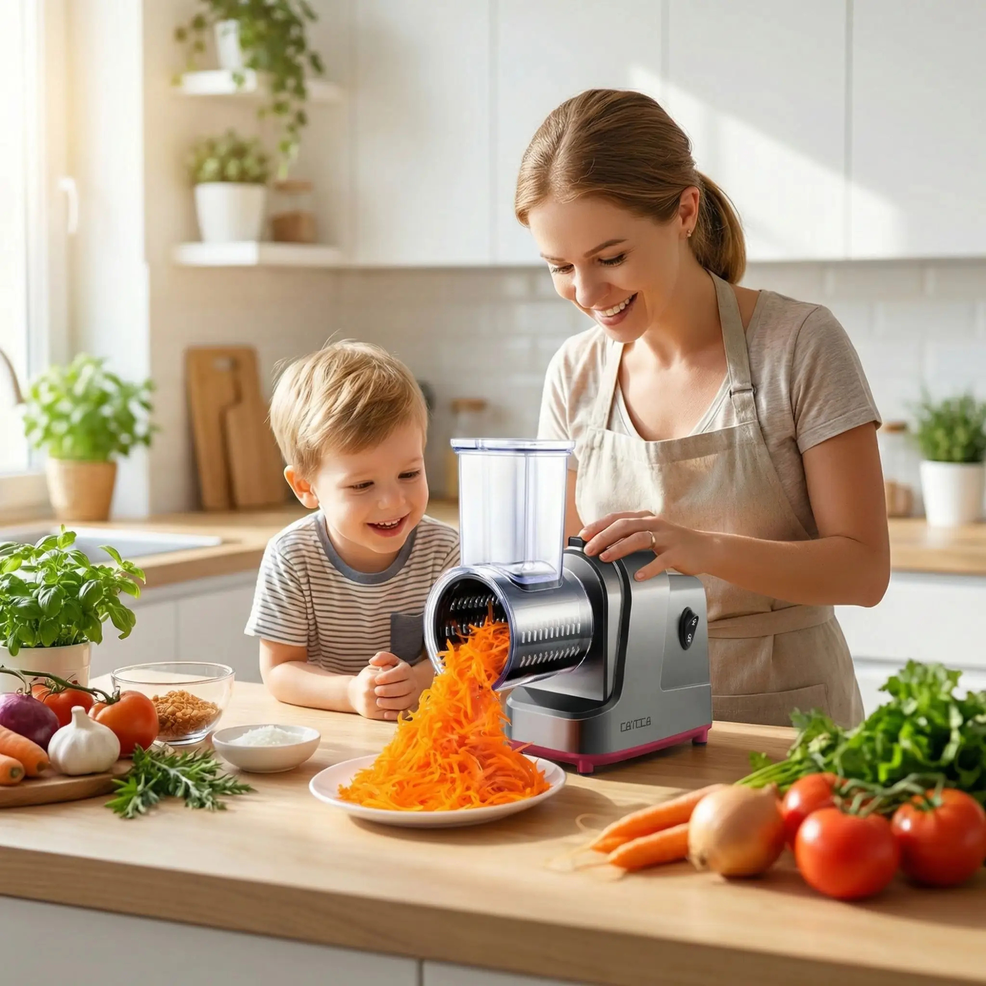 râpe à légumes électrique puissante  repas sains