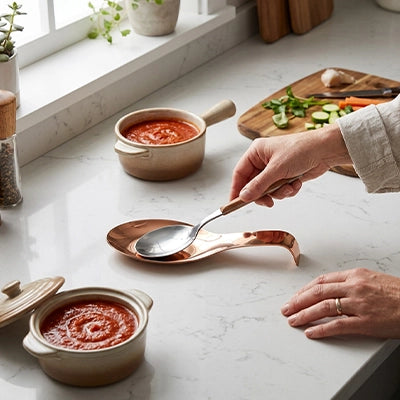 repose cuillere cookrest rose or