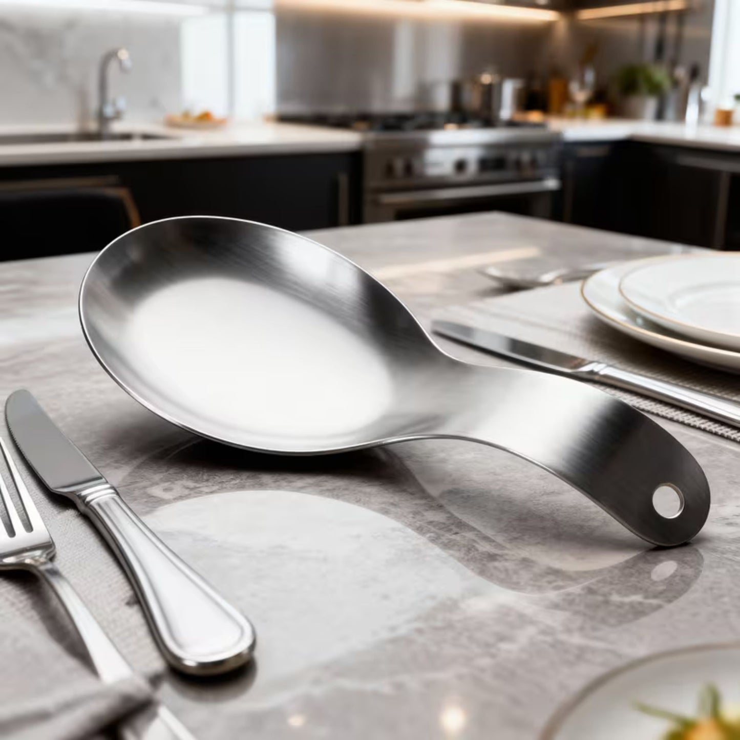 repose cuillere inox luma design