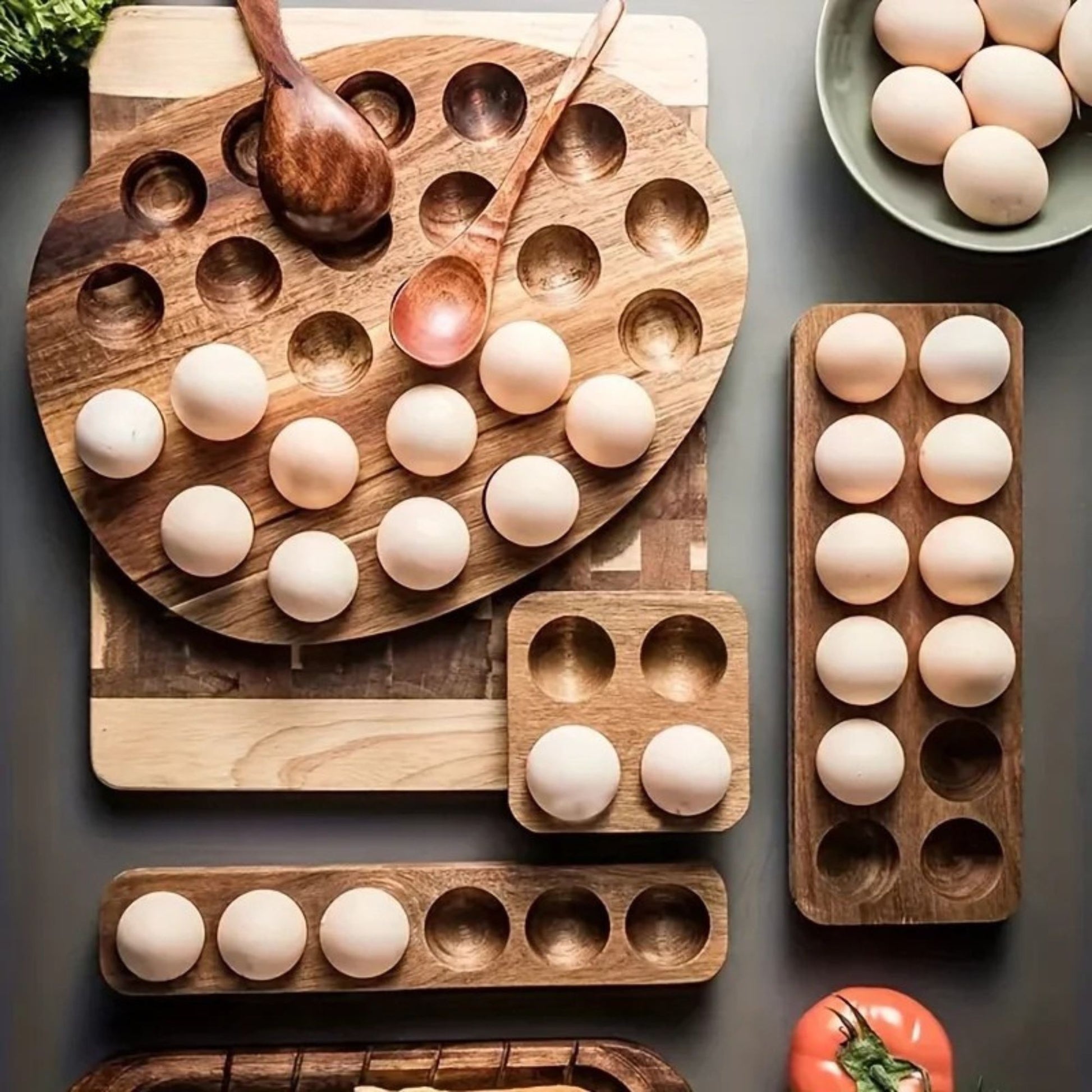 support a oeuf bois modeles