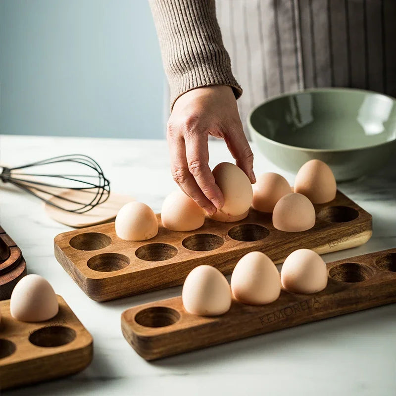 support a oeuf bois poli
