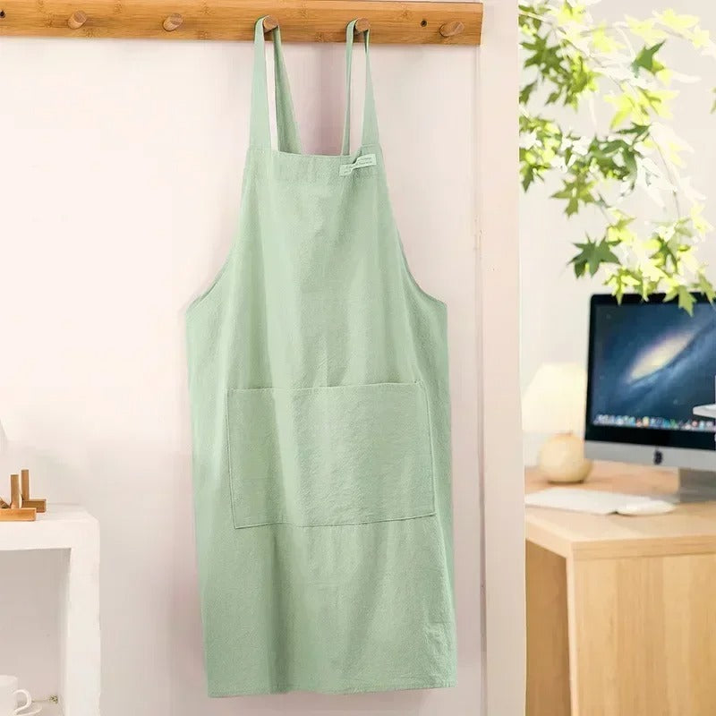 tablier-cuisine-en-lin-uni-vert