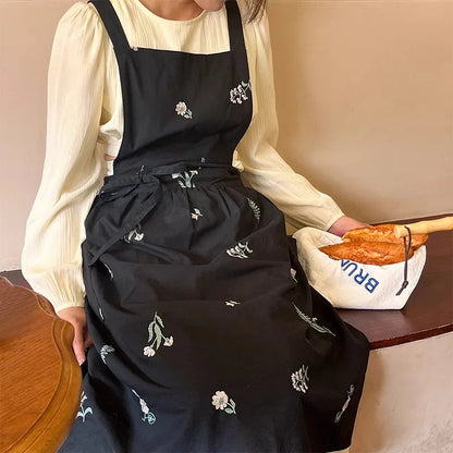 tablier de cuisine brode noir