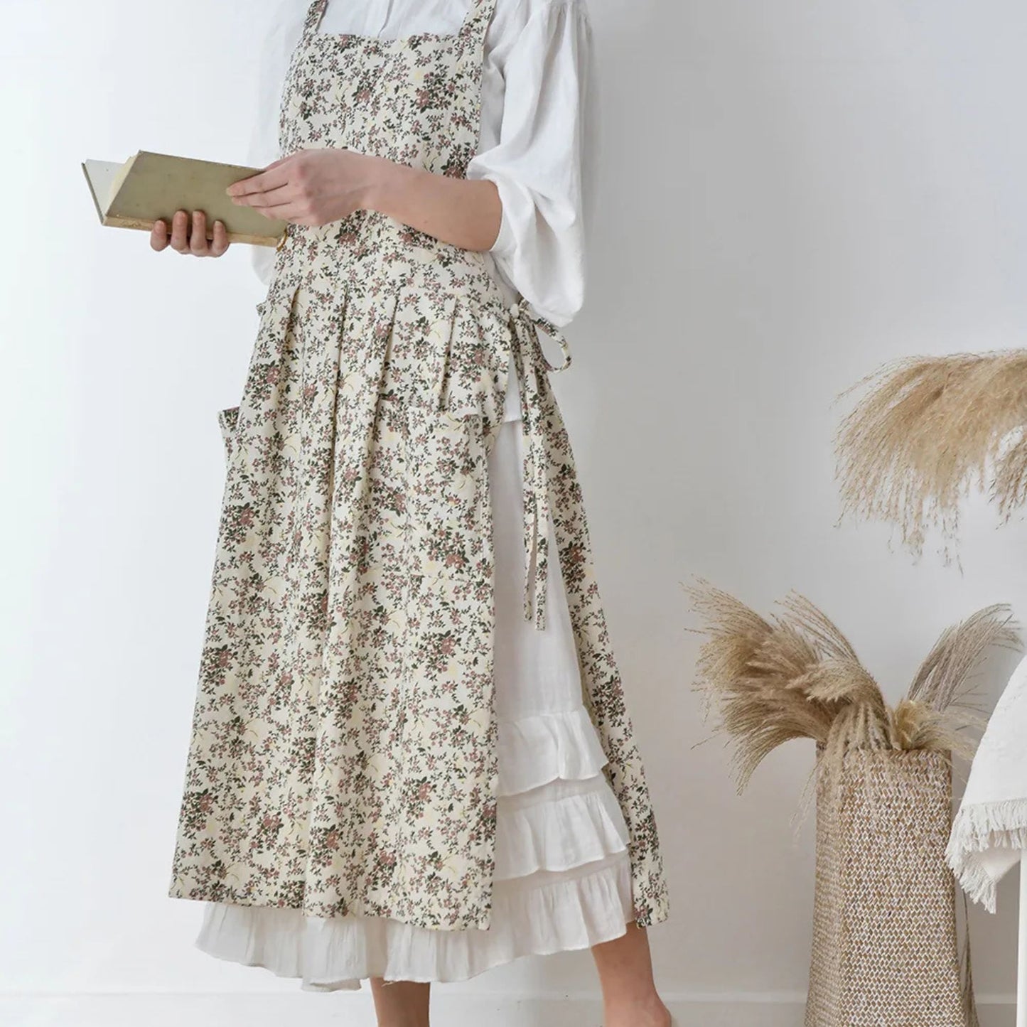 tablier de cuisine femme boheme blanc