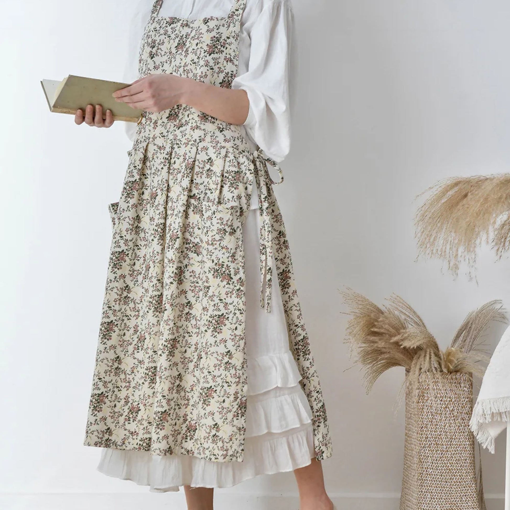 tablier de cuisine femme boheme blanc