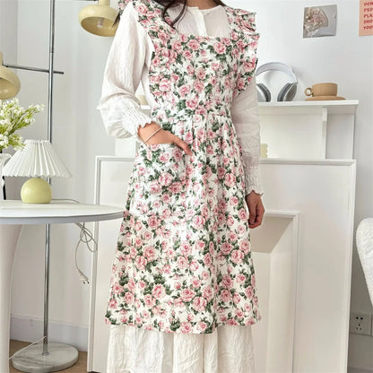 tablier de cuisine femme romantique rose