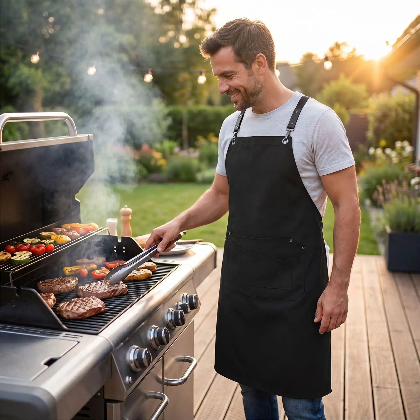 tablier de cuisine pour homme noir