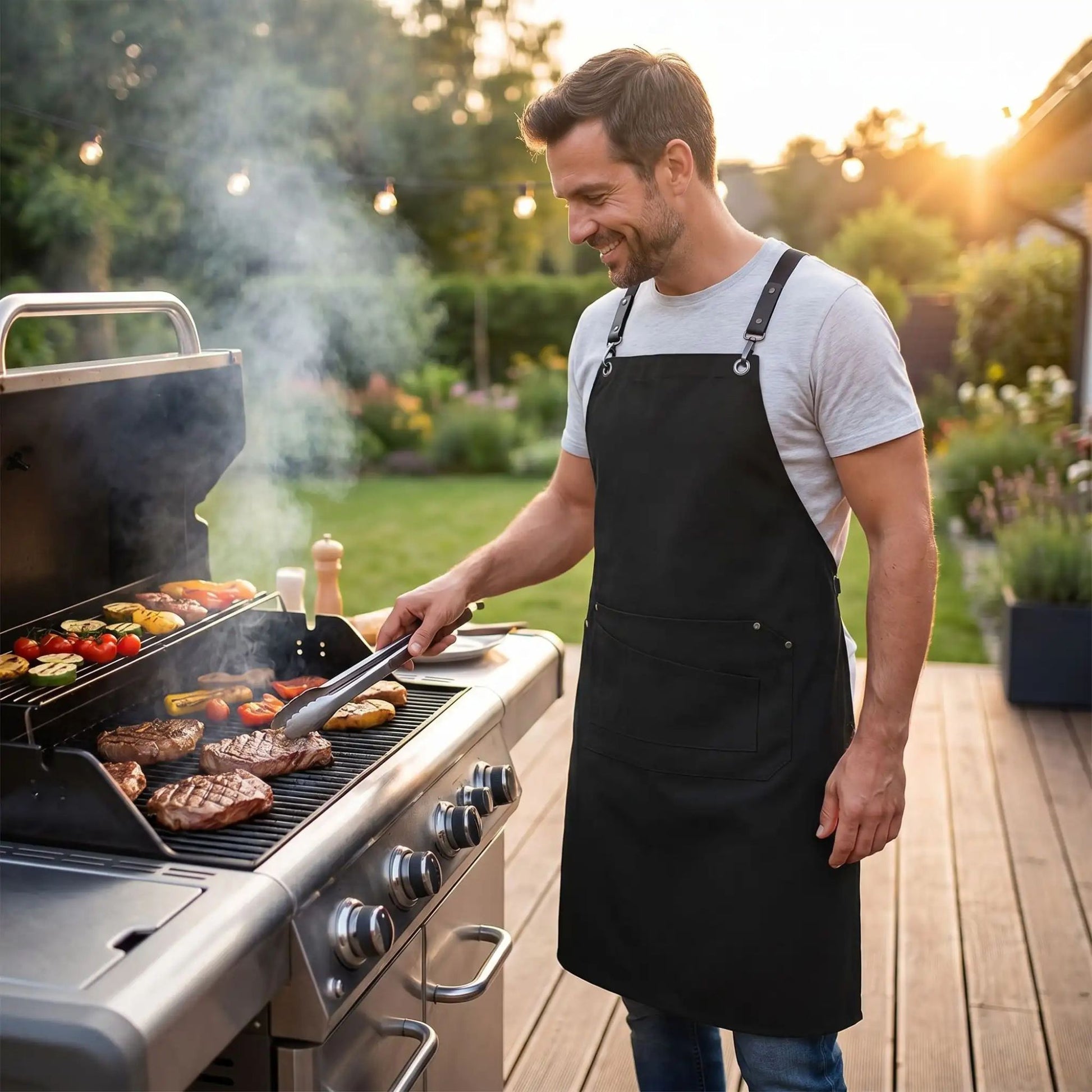 tablier de cuisine pour homme noir