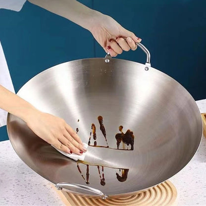 wok inox double poignee antiadhesif