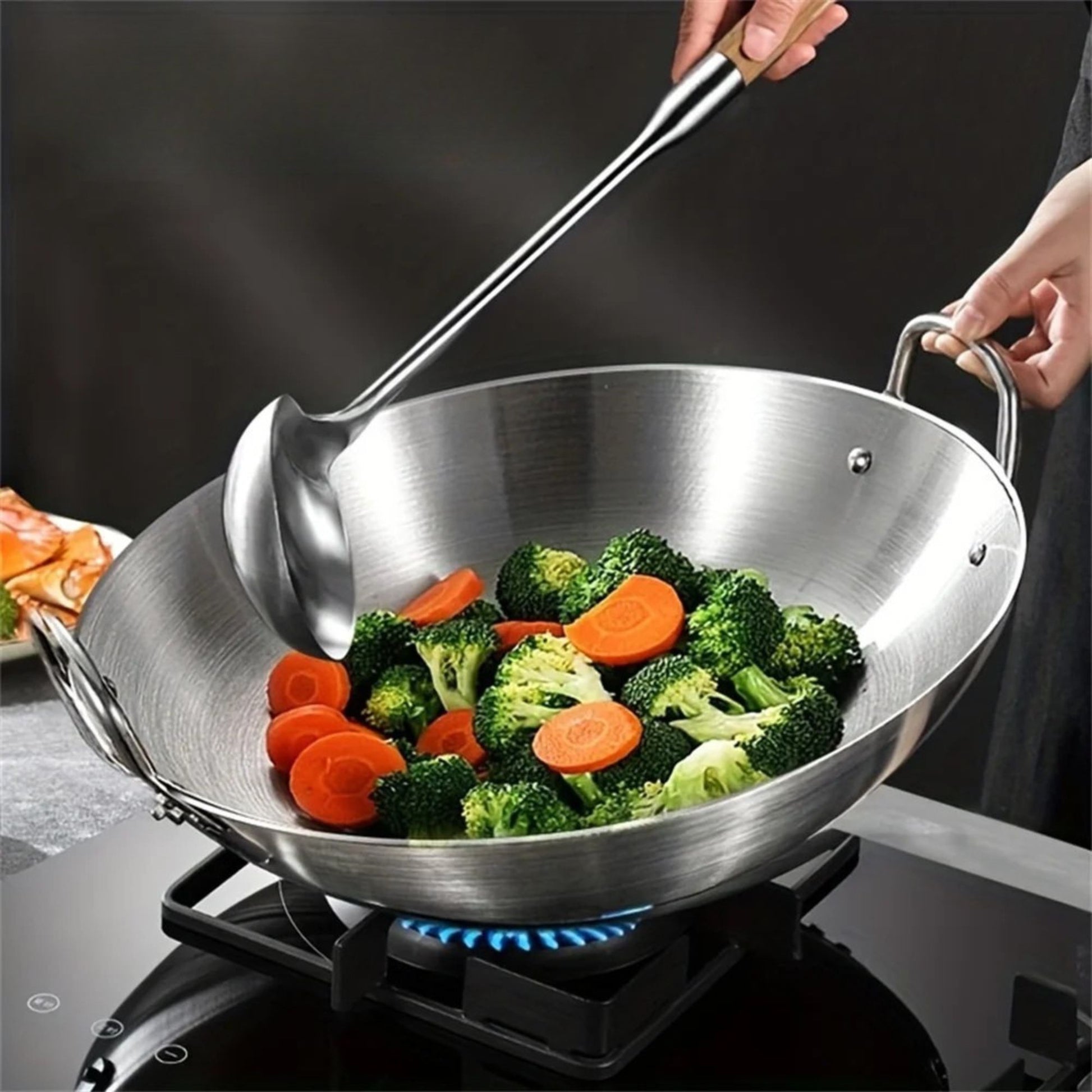 wok inox double poignee cuisson saine